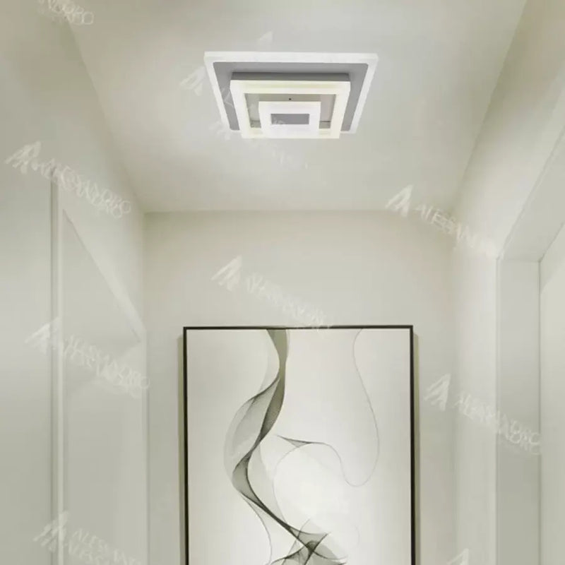 Lustra LED MEDEEA 24W, Diametru 26cm, Patrata, lumina Rece/Calda/Neutra, Alb