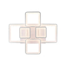 Lustra LED cu telecomanda ELLA 124W, 6 Patrate, lumina Rece/Calda/Neutra, Dimabila, Alb