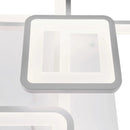 Lustra LED cu telecomanda ELLA 119W, 6 Patrate, lumina Rece/Calda/Neutra, Dimabila, Alb