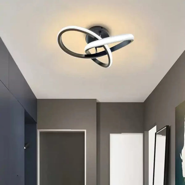 Lustra LED NAAMAH 12W, Ondulata, lumina Rece/Calda/Neutra, Negru