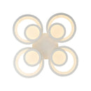 Lustra LED cu telecomanda NEREDIS 120W, 4 Cercuri, lumina Rece/Calda/Neutra, Dimabila, Alb