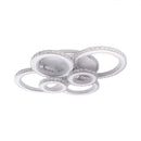 Lustra LED cu telecomanda si cristal NOVA ROTONDA RGB 154W, 6 Cercuri, lumina Rece/Calda/Neutra, Dimabila, Alb