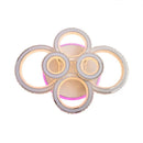 Lustra LED cu telecomanda si cristal NOVA ROTONDA RGB 154W, 6 Cercuri, lumina Rece/Calda/Neutra, Dimabila, Alb