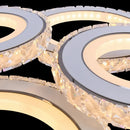 Lustra LED cu telecomanda si cristal NOVA ROTONDA RGB 82W, 4 Cercuri, lumina Rece/Calda/Neutra, Dimabila, Crom Lustre LED & Cristale Default Title Alessandro Design