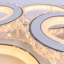 Lustra LED cu telecomanda si cristal NOVA ROTONDA RGB 82W, 4 Cercuri, lumina Rece/Calda/Neutra, Dimabila, Alb