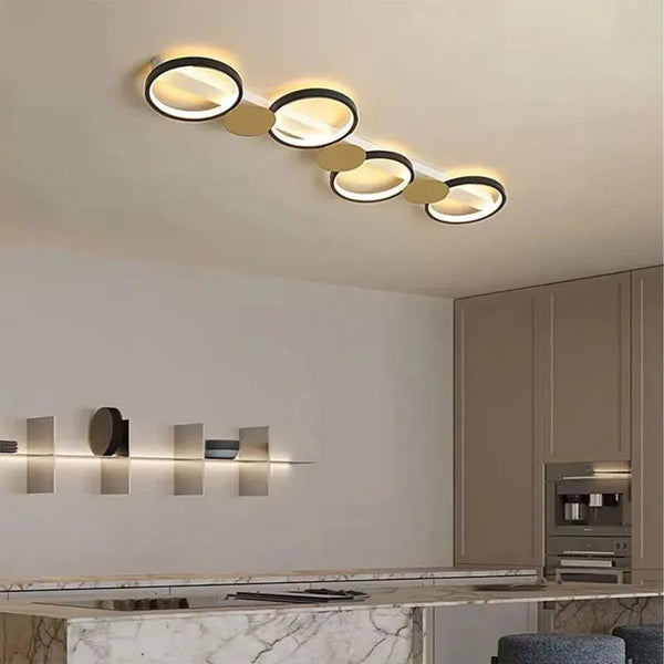 Lustra LED  SAYDA 60W, Liniara, lumina Rece/Calda/Neutra, Auriu