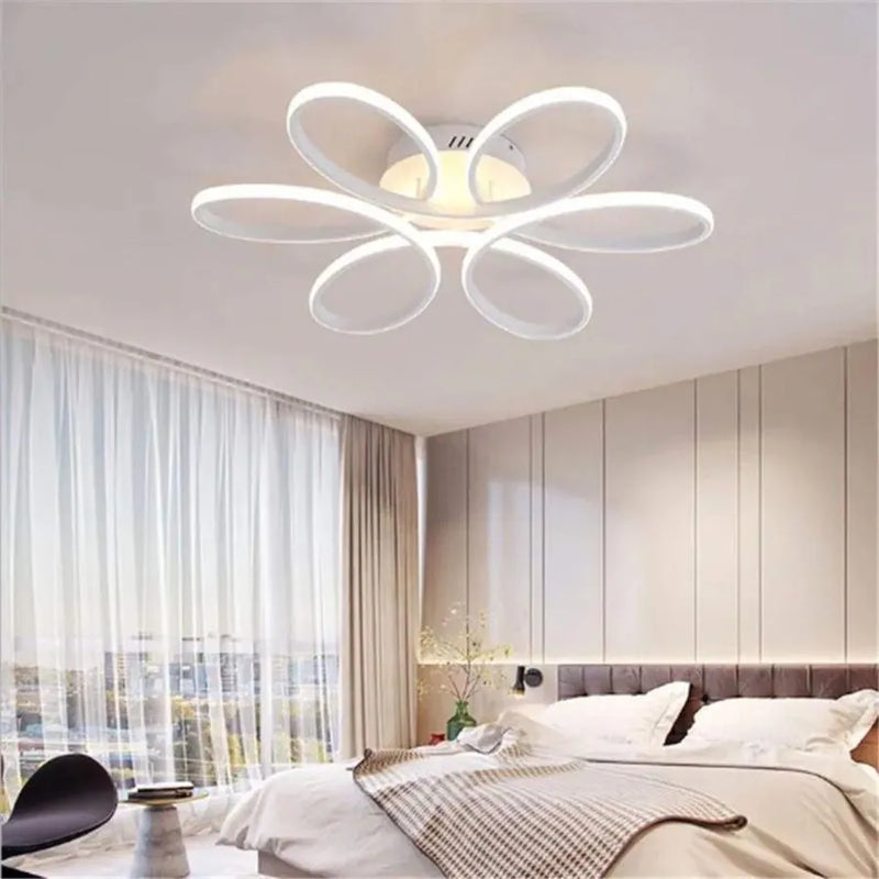 Lustra LED cu telecomanda AYDA 116W, Ondulata, lumina Rece/Calda/Neutra, Dimabila, Alb