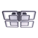 Lustra LED cu telecomanda SUSAN 96W, 4 Patrate, lumina Rece/Calda/Neutra, Dimabila, Negru