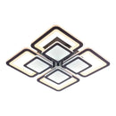 Lustra LED cu telecomanda SUSAN 96W, 4 Patrate, lumina Rece/Calda/Neutra, Dimabila, Negru