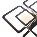 Lustra LED cu telecomanda SUSAN 96W, 4 Patrate, lumina Rece/Calda/Neutra, Dimabila, Negru