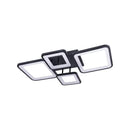 Lustra LED cu telecomanda MUGE 112W, 4 Patrate, lumina Rece/Calda/Neutra, Dimabila, Negru