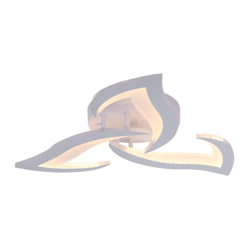 Lustra LED cu telecomanda LOTUS 34W, 3 Petale, lumina Rece/Calda/Neutra, Dimabila, Alb