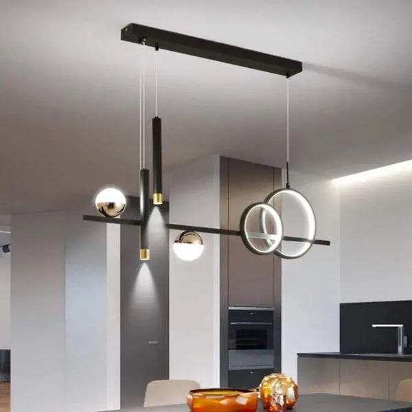 Lustra LED suspendata cu telecomanda DAMARA 55W, lumina Rece/Calda/Neutra, Dimabila, Negru, Inaltime Reglabila