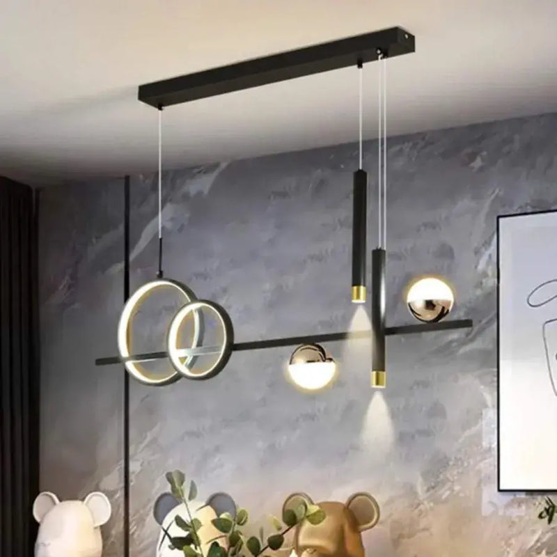 Lustra LED suspendata cu telecomanda DAMARA 55W, lumina Rece/Calda/Neutra, Dimabila, Negru, Inaltime Reglabila