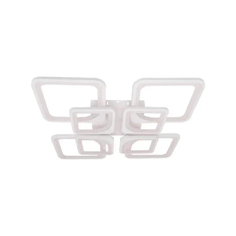 Lustra LED cu telecomanda ZOE 135W, 8 Patrate, lumina Rece/Calda/Neutra, Dimabila, Alb