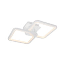 Lustra LED cu telecomanda ZOE 40W, 2 Patrate,  lumina Rece/Calda/Neutra, Dimabila, Alb