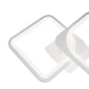 Lustra LED cu telecomanda ZOE 40W, 2 Patrate,  lumina Rece/Calda/Neutra, Dimabila, Alb