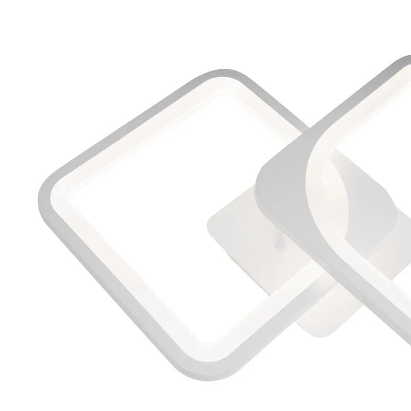Lustra LED cu telecomanda ZOE 69W, 2 Patrate,  lumina Rece/Calda/Neutra, Dimabila, Alb