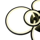 Lustra LED cu telecomanda ALANI 152W, 6 Cercuri, lumina Rece/Calda/Neutra, Dimabila, Negru