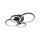 Lustra LED cu telecomanda ALANI 88W, 4 Cercuri, lumina Rece/Calda/Neutra, Dimabila, Negru