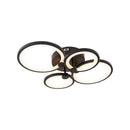 Lustra LED cu telecomanda ALANI 88W, 4 Cercuri, lumina Rece/Calda/Neutra, Dimabila, Negru