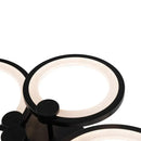 Lustra LED cu telecomanda ALANI 88W, 4 Cercuri, lumina Rece/Calda/Neutra, Dimabila, Negru