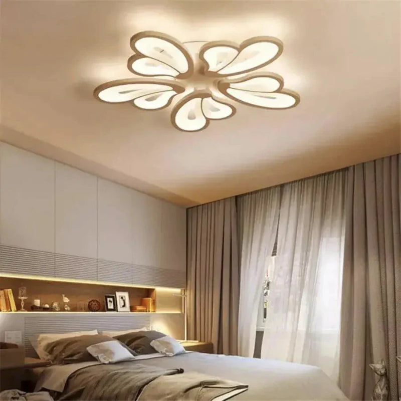 Lustra LED cu telecomanda BLOSSOM 69W, 5 Petale, lumina Rece/Calda/Neutra, Dimabila, Alb