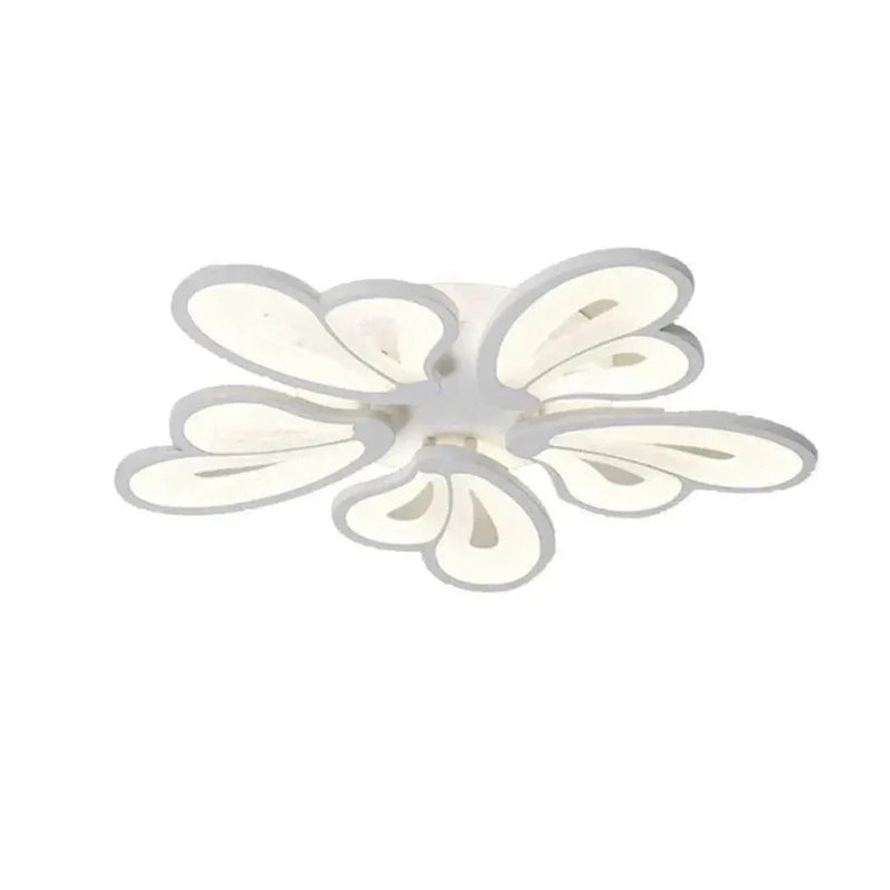 Lustra LED cu telecomanda BLOSSOM 69W, 5 Petale, lumina Rece/Calda/Neutra, Dimabila, Alb