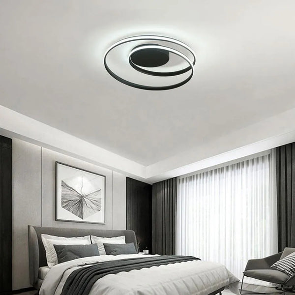 Lustra LED cu telecomanda VECTOR ARCADIA 57W, lumina Rece/Calda/Neutra, Dimabila, Negru