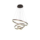 Lustra LED suspendata cu telecomanda EMANUELLE 152W, 3 Cercuri, lumina Rece/Calda/Neutra, Dimabila, Maro, Inaltime Reglabila