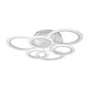 Lustra LED cu telecomanda EVANA 120W, 6 Cercuri, lumina Rece/Calda/Neutra, Dimabila, Alb