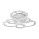 Lustra LED cu telecomanda EVANA 120W, 6 Cercuri, lumina Rece/Calda/Neutra, Dimabila, Alb