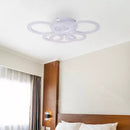 Lustra LED cu telecomanda EVANA 120W, 6 Cercuri, lumina Rece/Calda/Neutra, Dimabila, Alb