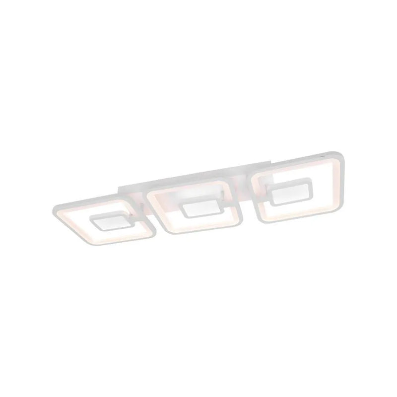 Lustra LED cu telecomanda  FELIX 75W, 3 Patrate, lumina Rece/Calda/Neutra, Dimabila, Alb