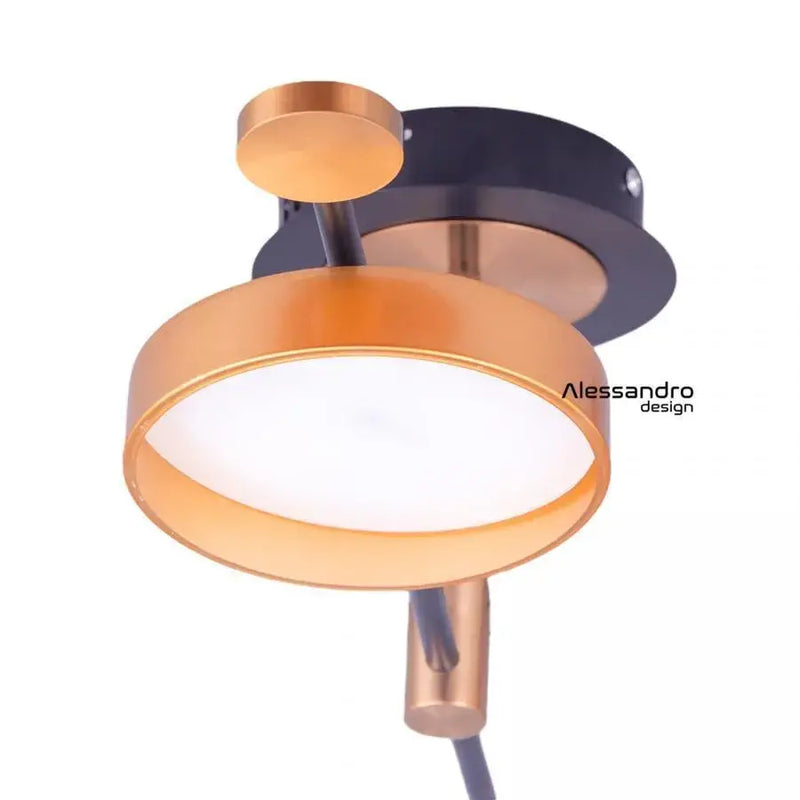 Lustra LED cu telecomanda GRUPCES 80W, 4 Elemente, lumina Rece/Calda/Neutra, Dimabila, Auriu Negru