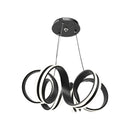 Lustra LED suspendata cu telecomanda INFINITY TWIST 180W, Ondulata, lumina Rece/Calda/Neutra, Dimabila, Negru, Inaltime Reglabila