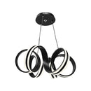 Lustra LED suspendata cu telecomanda INFINITY TWIST 180W, Ondulata, lumina Rece/Calda/Neutra, Dimabila, Negru, Inaltime Reglabila