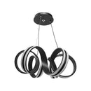 Lustra LED suspendata cu telecomanda INFINITY TWIST 180W, Ondulata, lumina Rece/Calda/Neutra, Dimabila, Negru, Inaltime Reglabila
