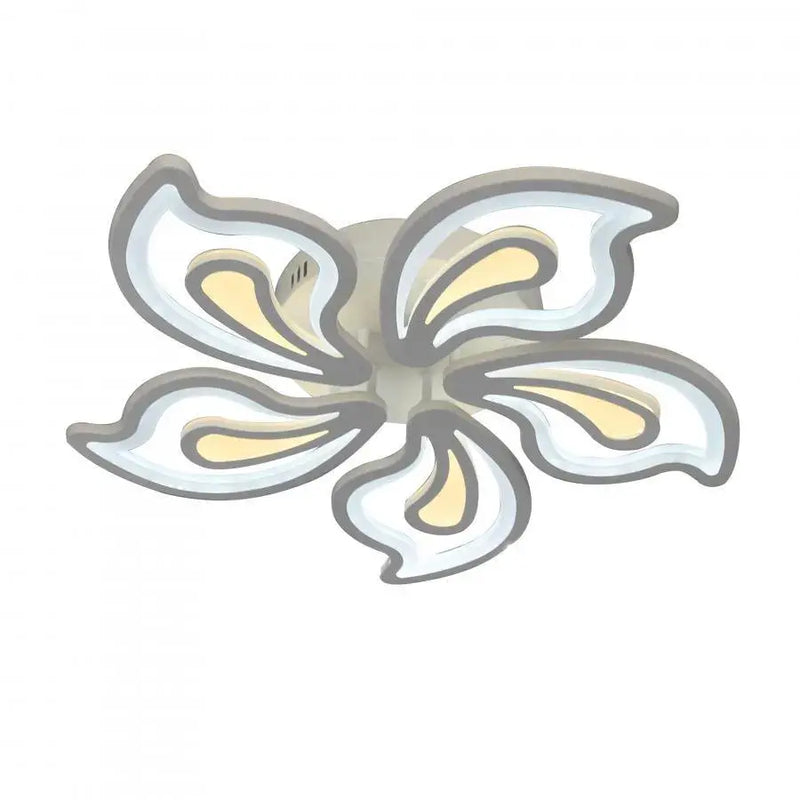Lustra LED cu telecomanda GLORIOSA 96W, 5 Petale, lumina Rece/Calda/Neutra, Dimabila, Alb