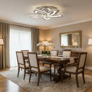 Lustra LED cu telecomanda si cristal Alejandro RGB 88W, 5 Flori, lumina Rece/Calda/Neutra, Dimabila, Crom Lucios Lustre LED cu Telecomanda Default Title Alessandro Design