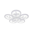 Lustra LED cu telecomanda si cristal DAISY 78W, 6 Elemente, lumina Rece/Calda/Neutra, Dimabila, Alb Lustre LED cu Telecomanda Default Title Alessandro Design