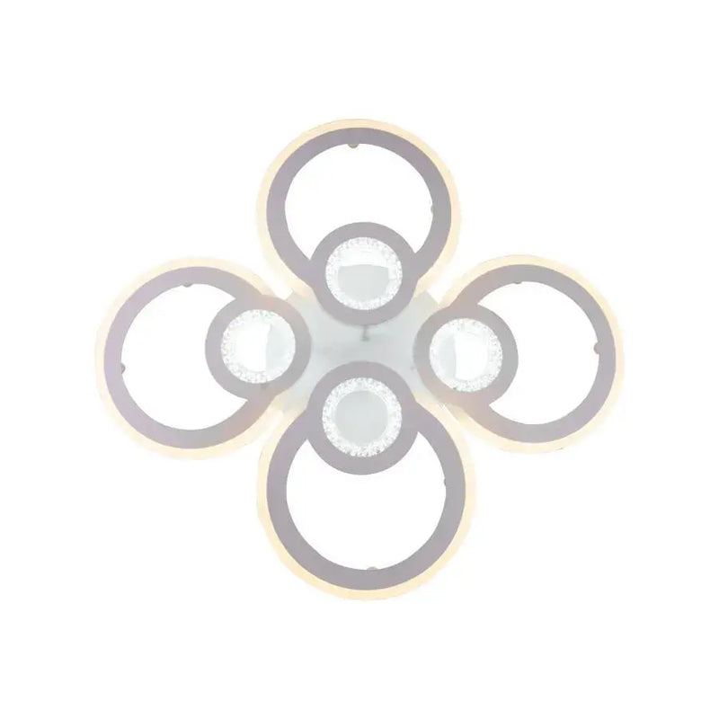 Lustra LED cu telecomanda KADE 72W, 4 Cercuri, lumina Rece/Calda/Neutra, Dimabila, Alb