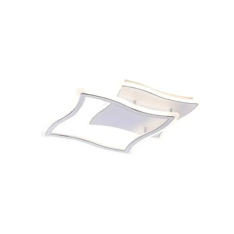 Lustra LED cu telecomanda PANDORA 90W, 2 Patrate, lumina Rece/Calda/Neutra, Dimabila, Alb