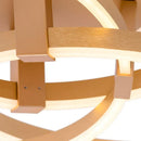 Lustra LED cu telecomanda POSITANO 174W, Impletita, lumina Rece/Calda/Neutra, Dimabila, Auriu Periat