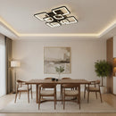 Lustra LED cu telecomanda ZOE, 8 Patrate, 138W, Lumina Rece/Calda/Neutra, Dimabila, Negru