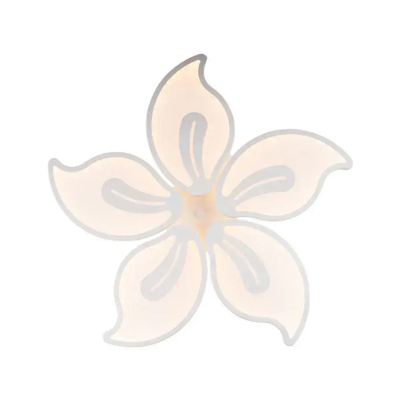 Lustra LED cu telecomanda JASMINE 66W, 5 Petale, lumina Rece/Calda/Neutra, Dimabila, Alb