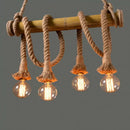 Lustra NIDIA 4x E27 Bambus si Franghie Maro Lustre Vintage Default Title Alessandro Design