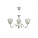 Lustra VINTAGE, tip Pendul cu brate, COTTAGE, Circulara, 3xE27, Sticla si Metal, Alb