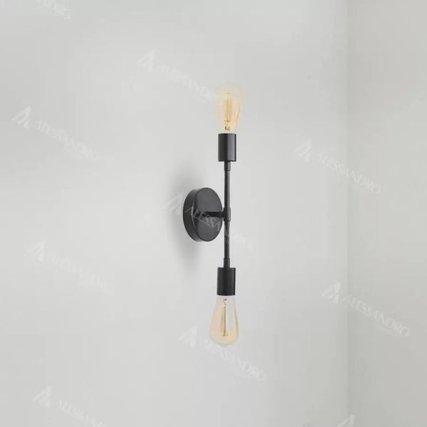 Lustra Sindi 2*E27, Metal, Negru