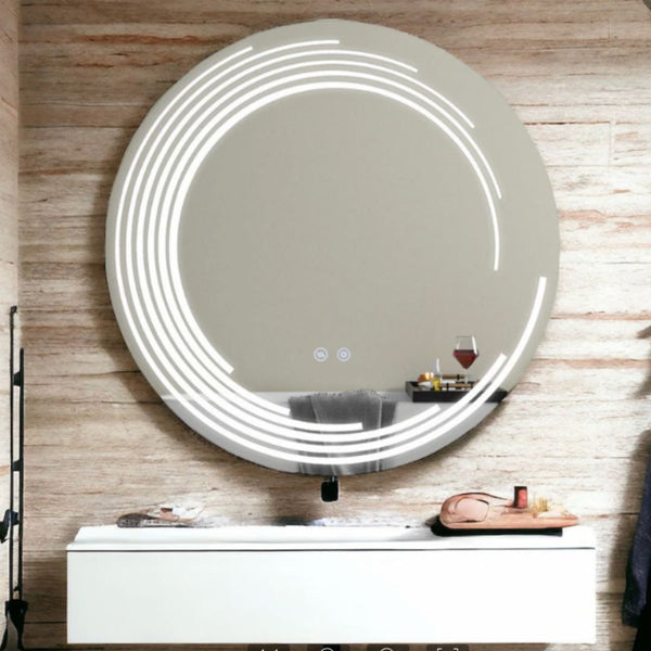 Oglinda LED Rotunda 70cm, Lira Verità Touch, Sistem Dezaburire, Dimabila